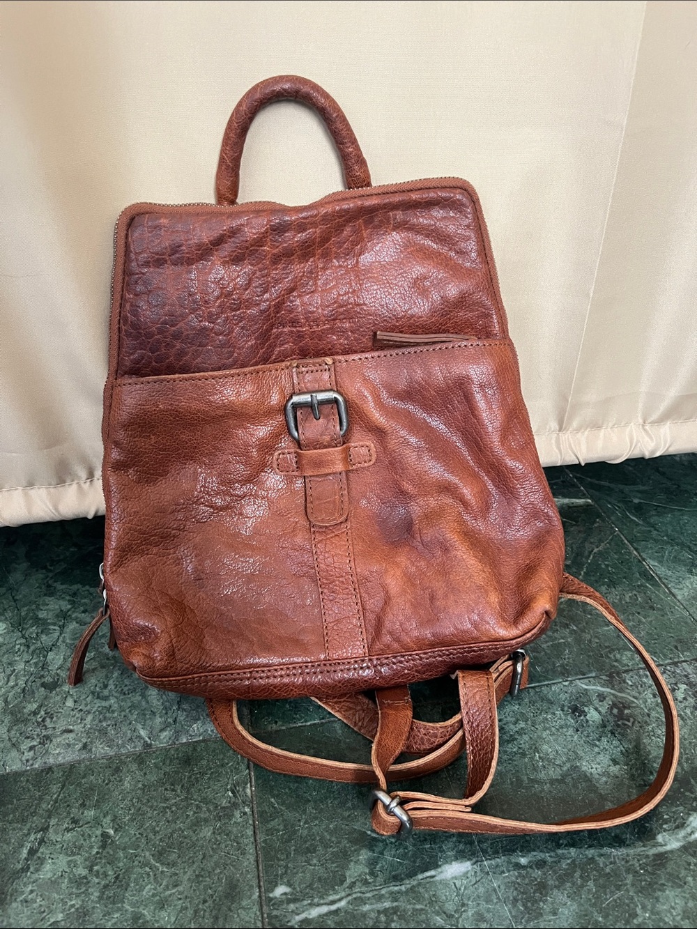 Brown Leather Backpack - Classic Women's Backpack